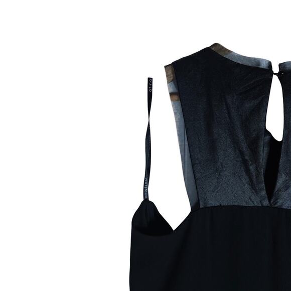 Atina Cristina Womens Tank Top M Black Asymmetrical Sheer Mesh Y2K Gothic Chic - Picture 8 of 15